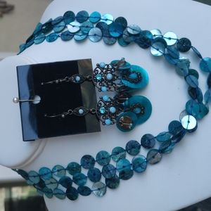 Beachy shell necklace and earrings #304